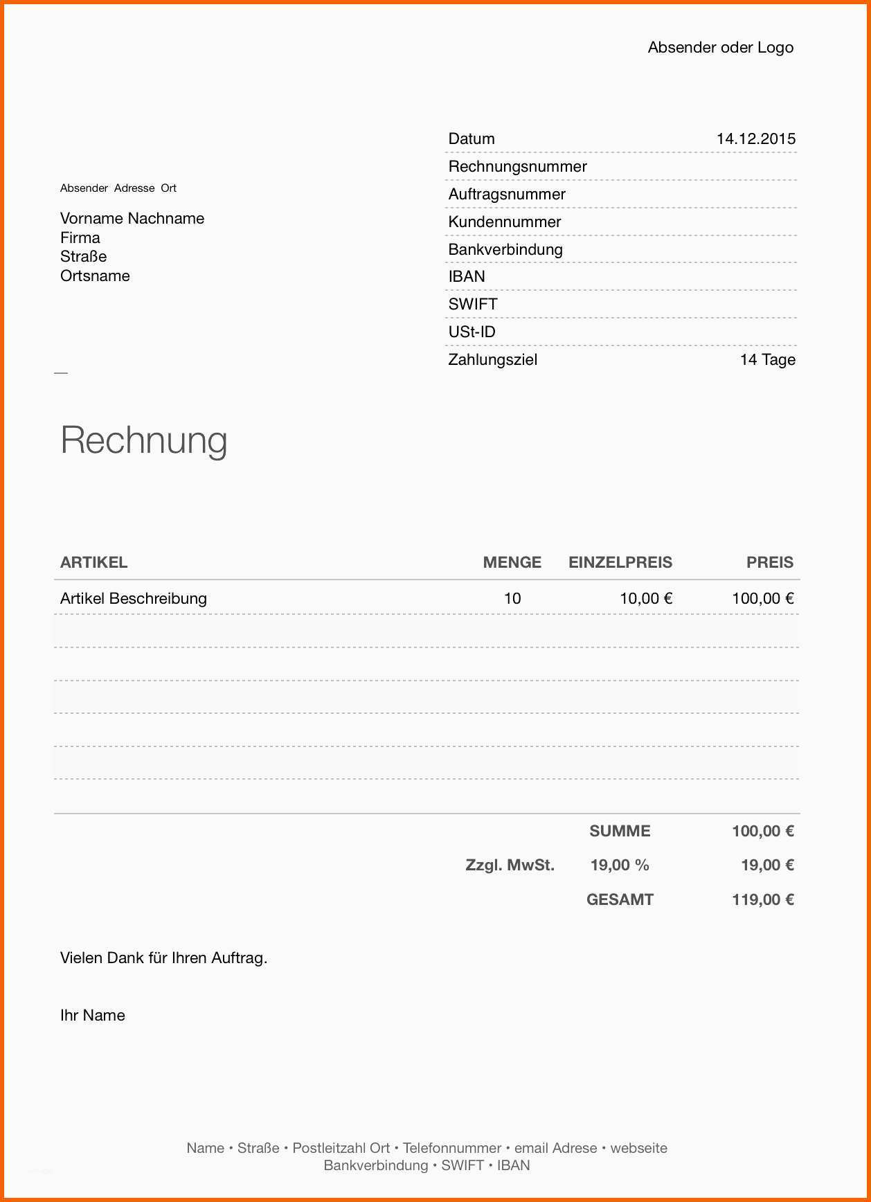 Fantastisch Rechnung Zurückweisen Vorlage Numbers Vorlage Rechnung