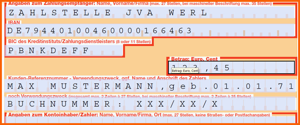 uberweisung muster