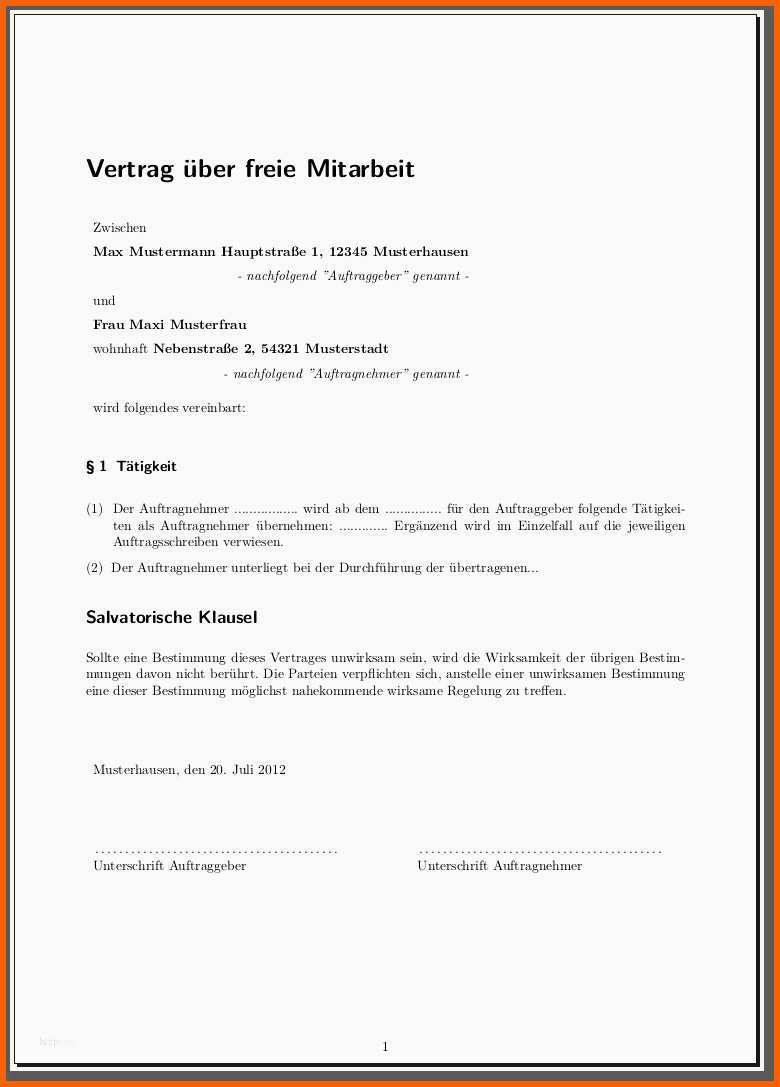 Fantastisch Schriftliche Vereinbarung Arbeitszeitkonto Vorlage Genial