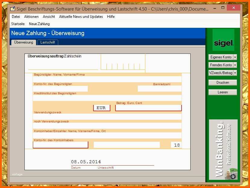 Fantastisch Sepa überweisung Vorlage Word Fantastisch Briefpapier