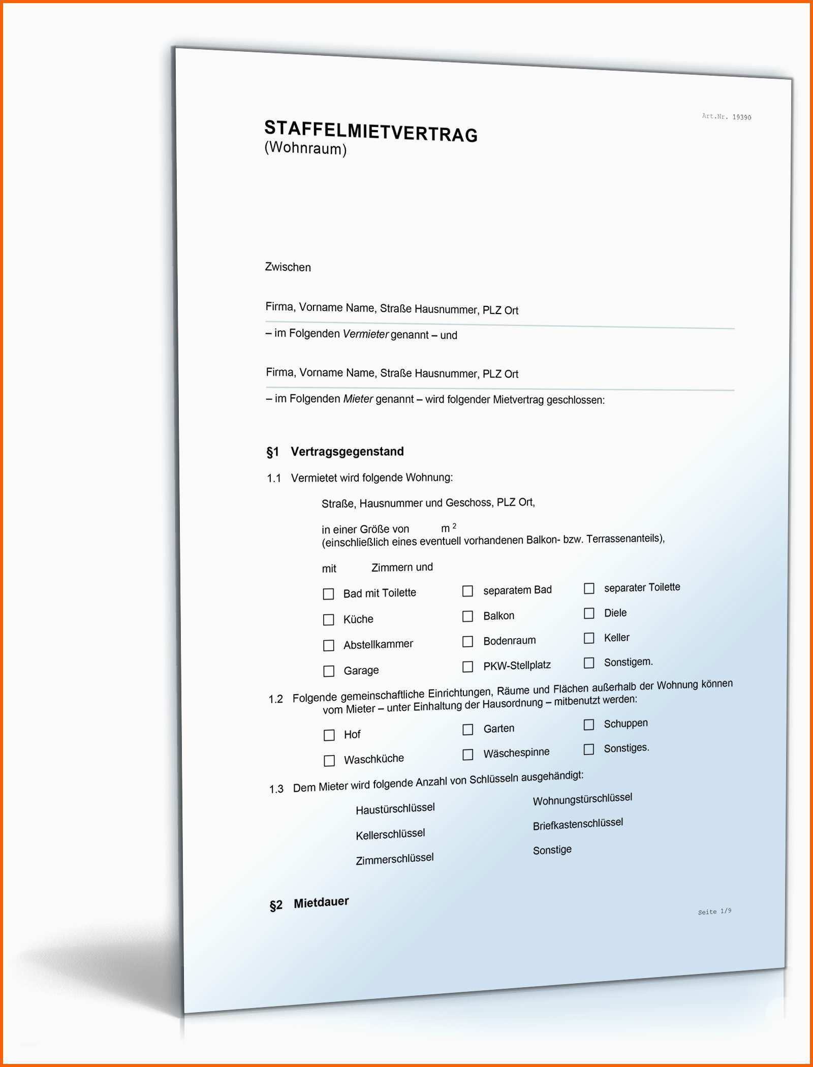 Fantastisch Staffelmietvertrag Wohnraum • De Vertrag Download
