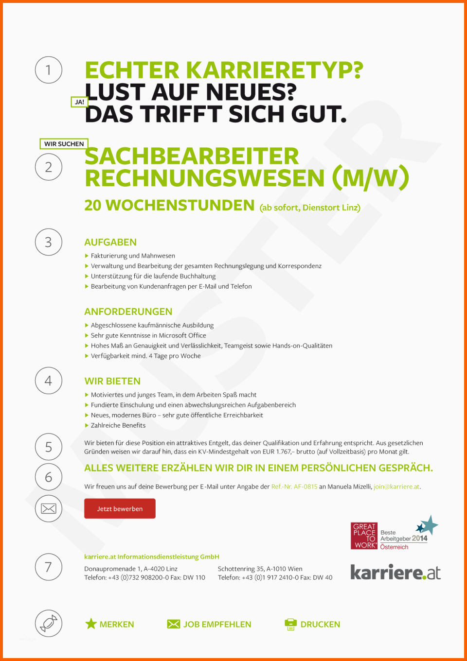 Fantastisch Stelleninserat Vorlage – so Sieht Perfekte