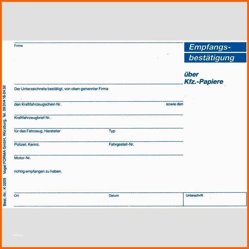 ubergabeprotokoll arbeitskleidung vorlage cool empfangsbestatigung fur kfz papiere 50 blatt block