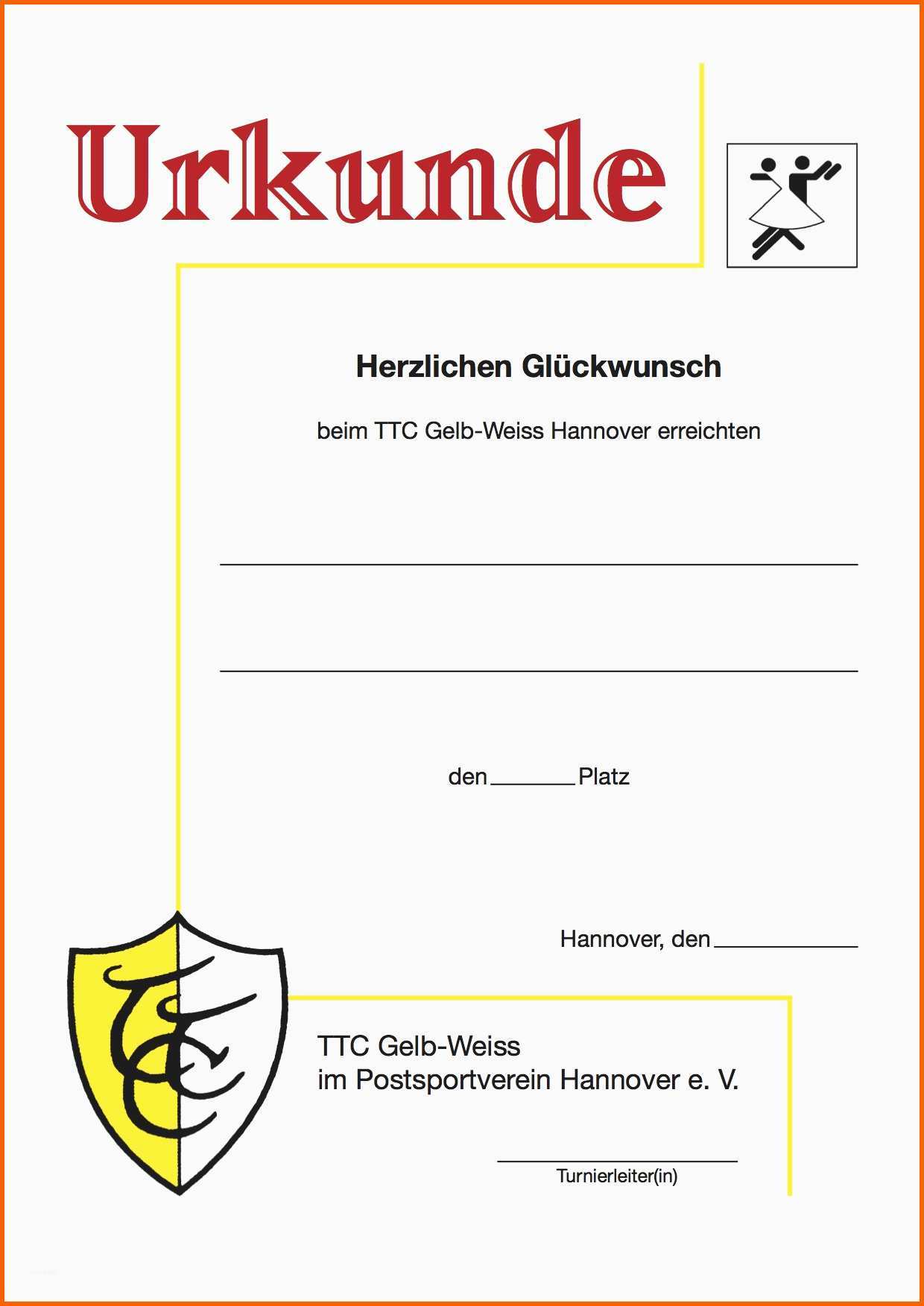 Fantastisch Vorlage Urkunde – Tanz Turnier Club Gelb Weiss Hannover