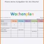 Fantastisch Wochenplan Vorlage Excel