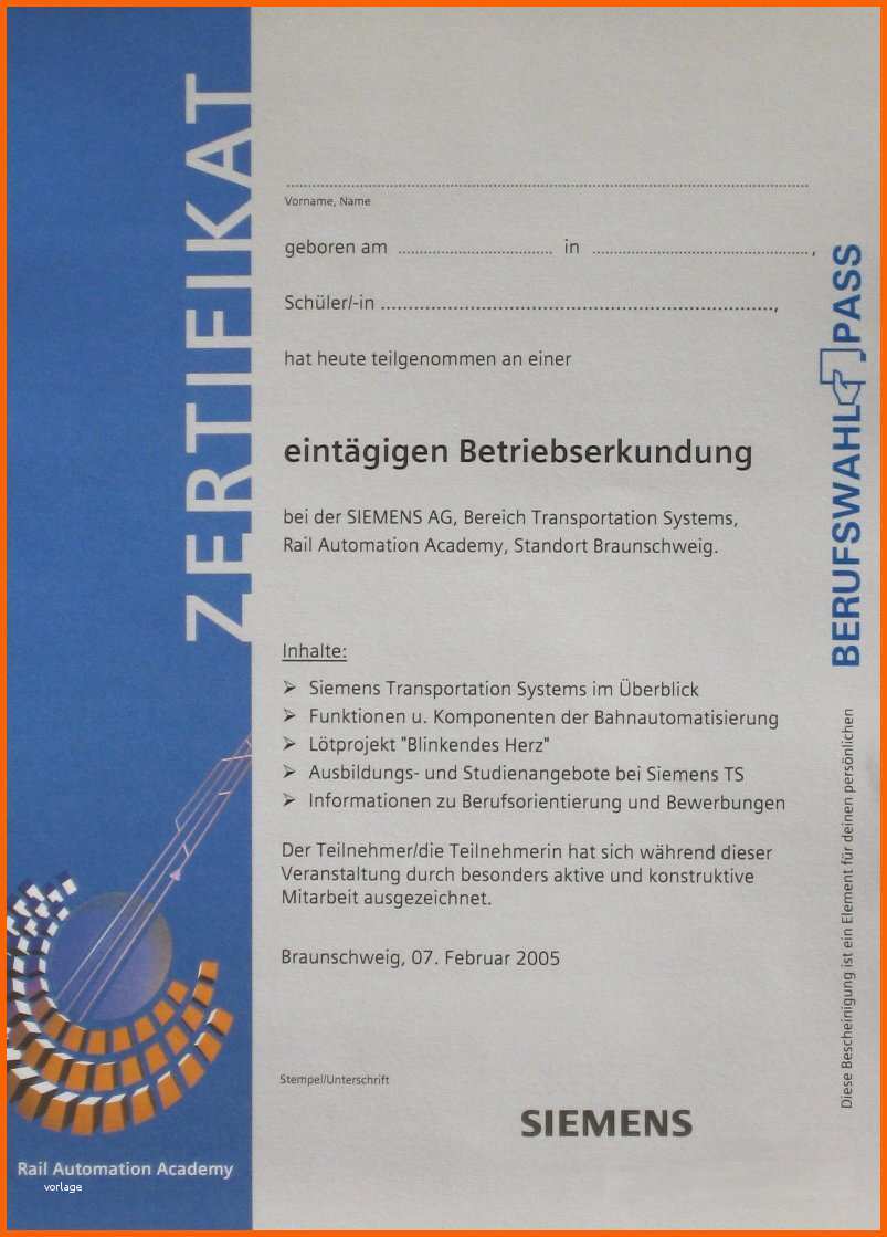 zertifikat vorlage word