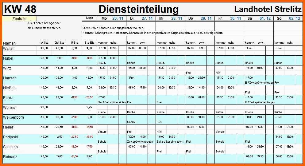 Faszinieren 10 Nstplan Excel Vorlage