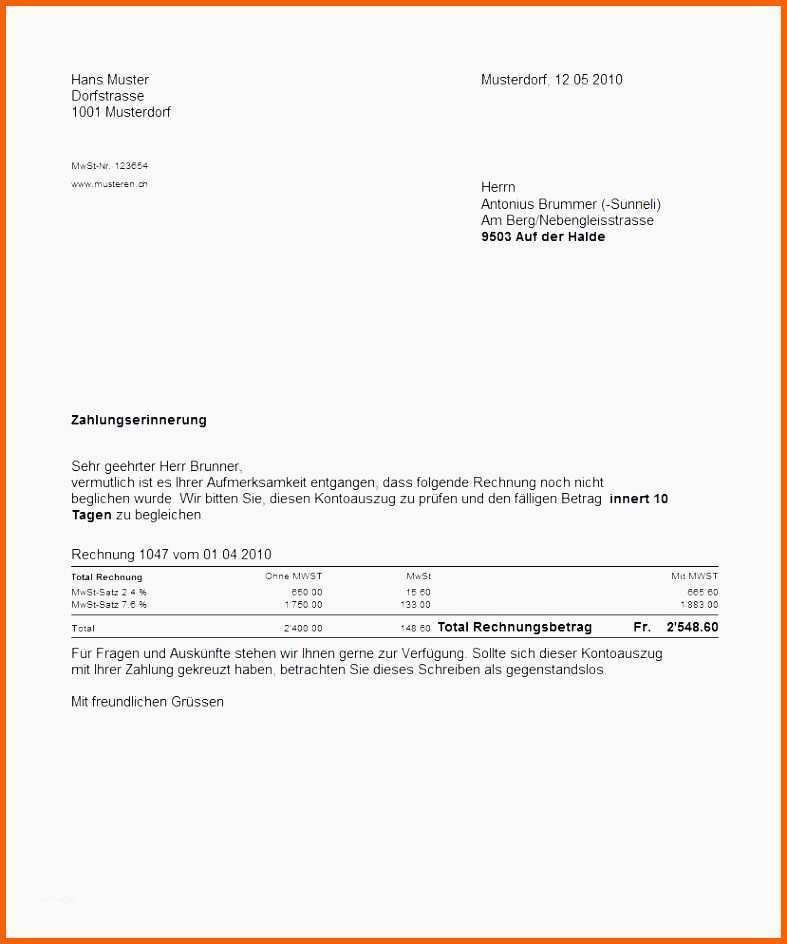 Faszinieren 11 1 Zahlungserinnerung Vorlage