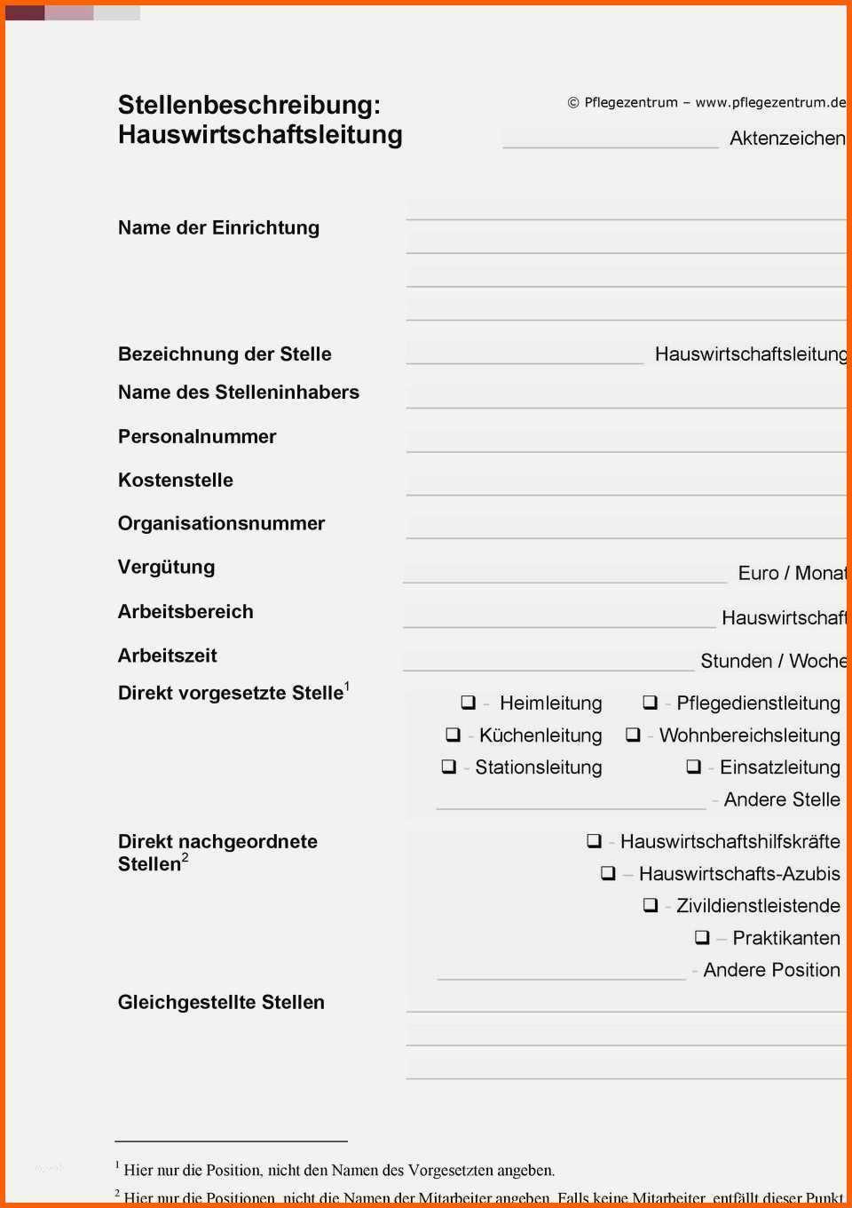 Faszinieren 14 Stellenbeschreibung Vorlage Excel