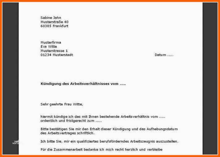 Faszinieren 15 Kündigung Muster Arbeitsvertrag Fristgerecht