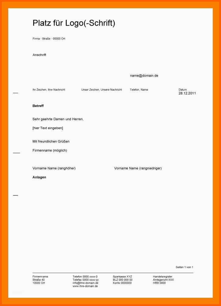 Faszinieren 17 Briefkopf Erstellen Kostenlos