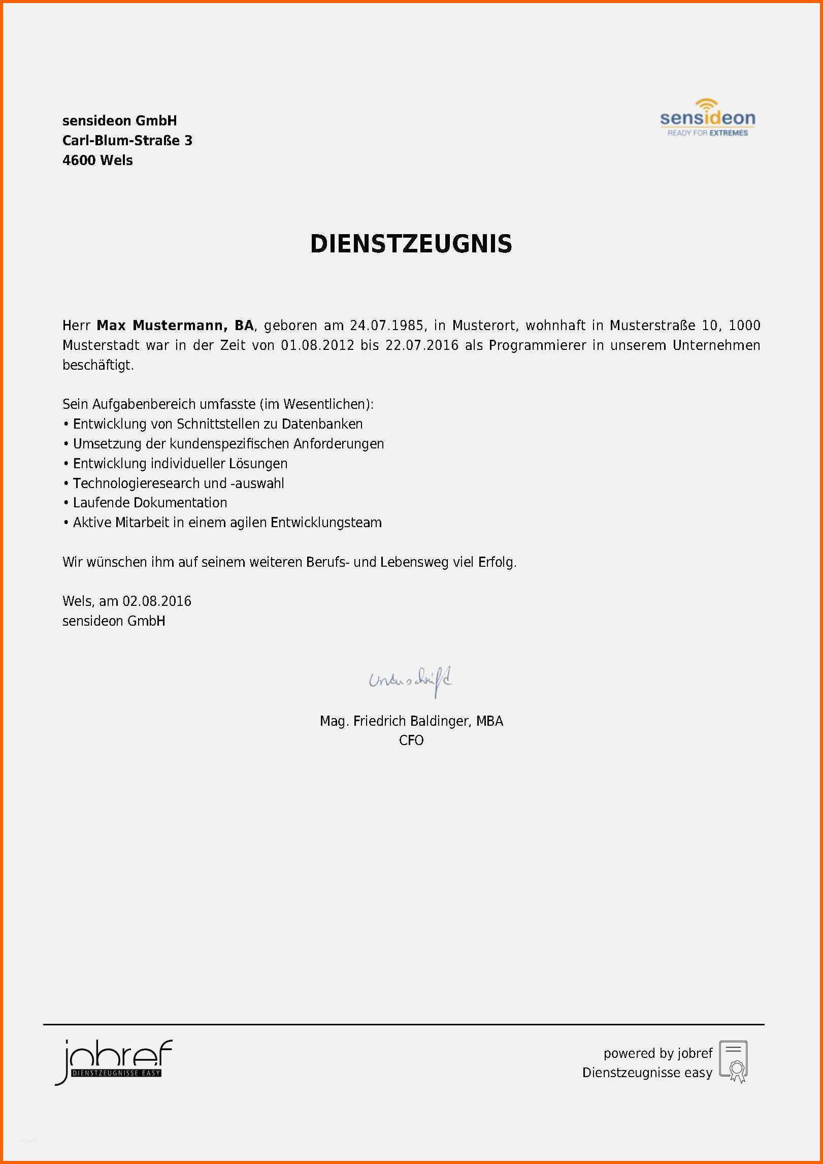 Faszinieren 19 Einfaches Arbeitszeugnis