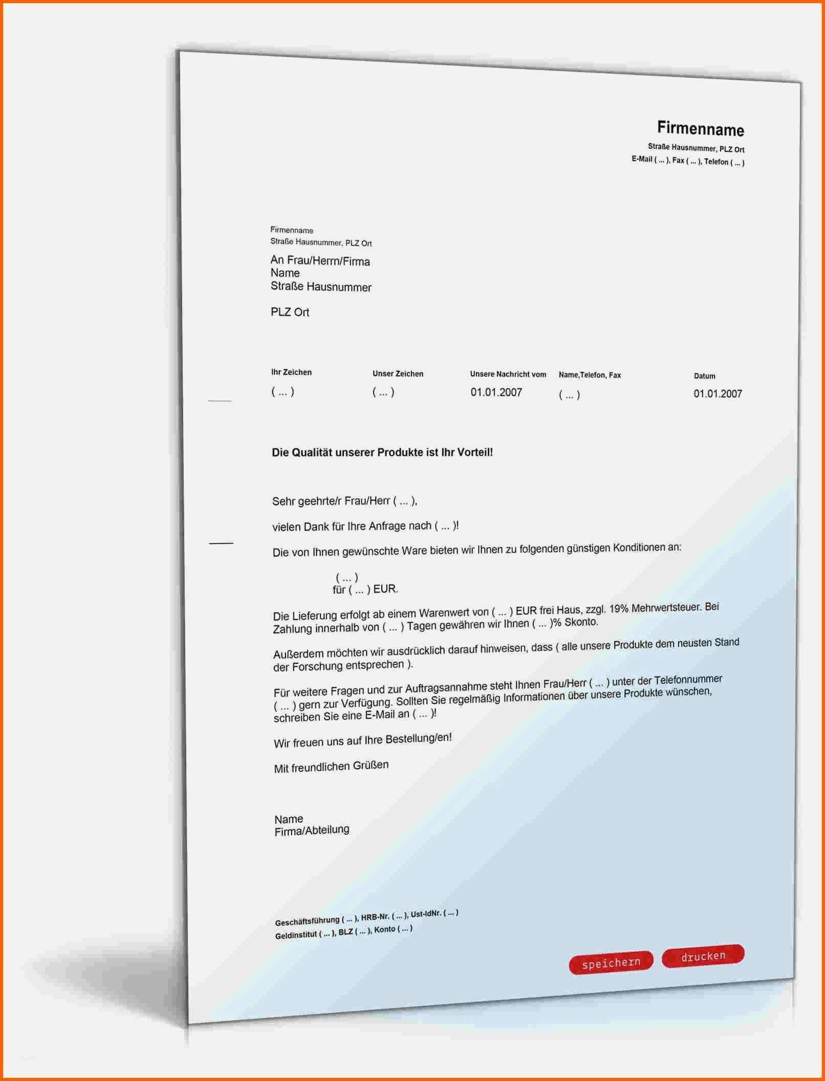 Faszinieren 9 Unverbindliches Angebot Vorlage