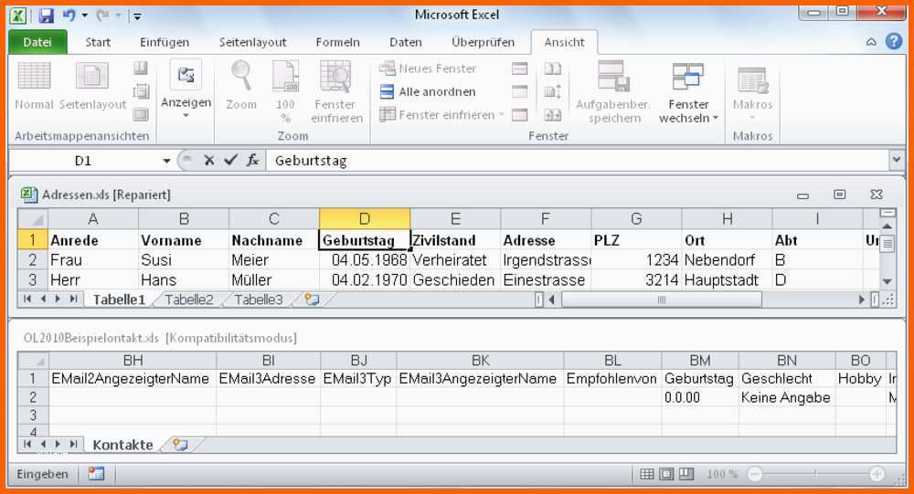 Faszinieren Adressliste Excel Vorlage – De Excel