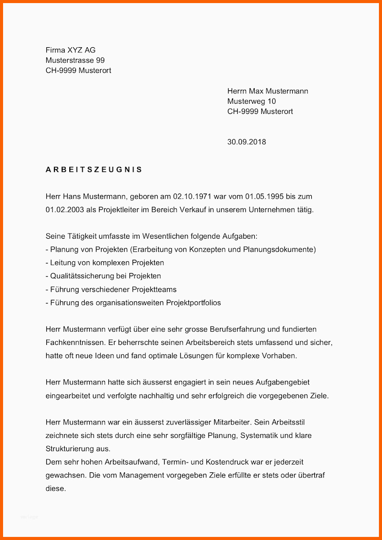 Faszinieren Arbeitszeugnis Vorlage Schweiz Word