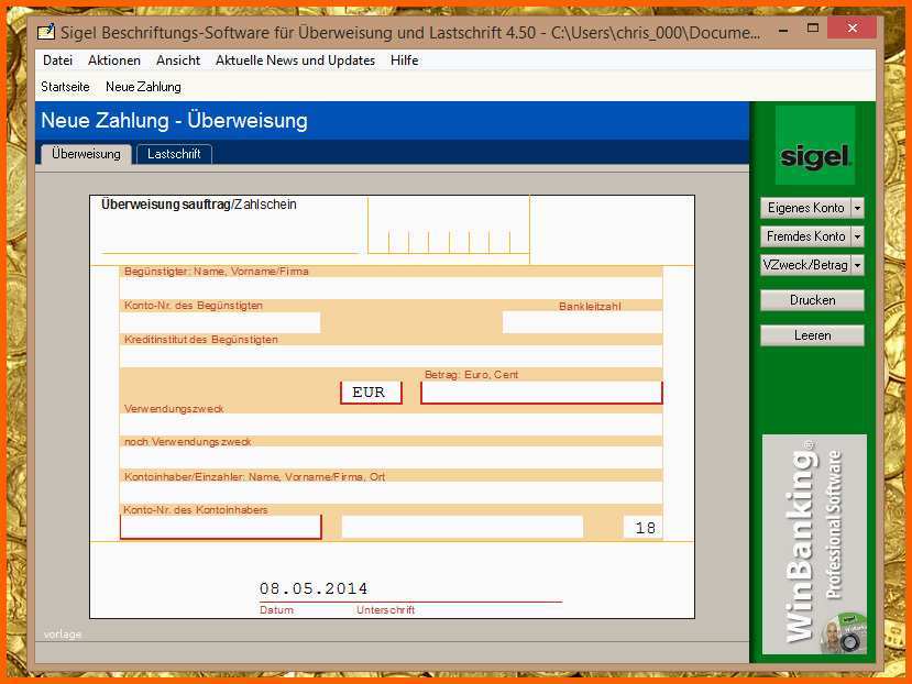 Faszinieren Beschriftungs software Für Überweisung Und Lastschrift