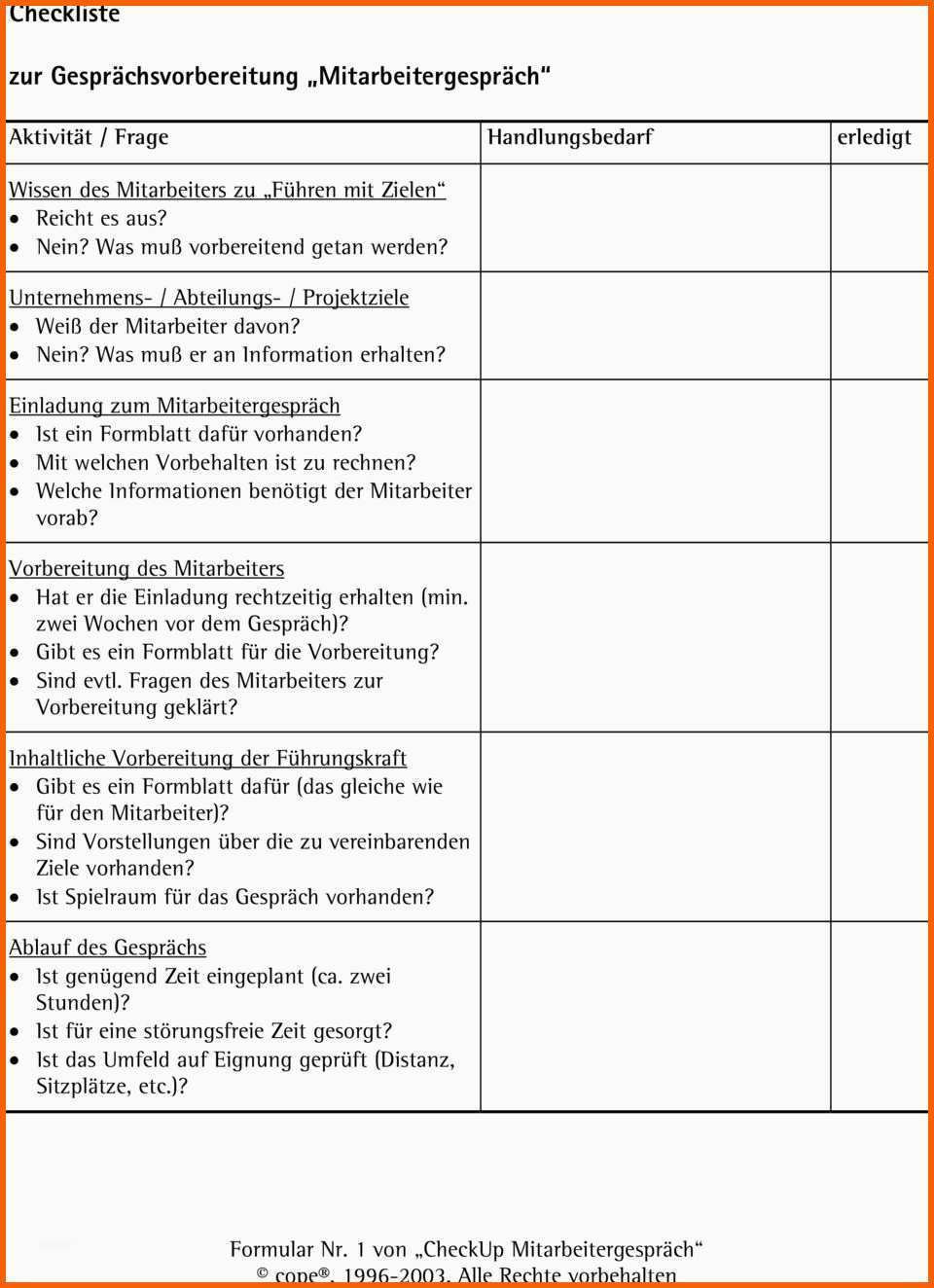 Faszinieren Checkliste Zur Gesprächsvorbereitung Mitarbeitergespräch