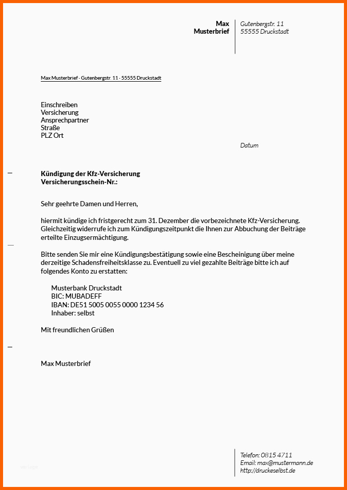 Faszinieren Drucke Selbst Kostenlose Vorlagen Für Kündigungsschreiben