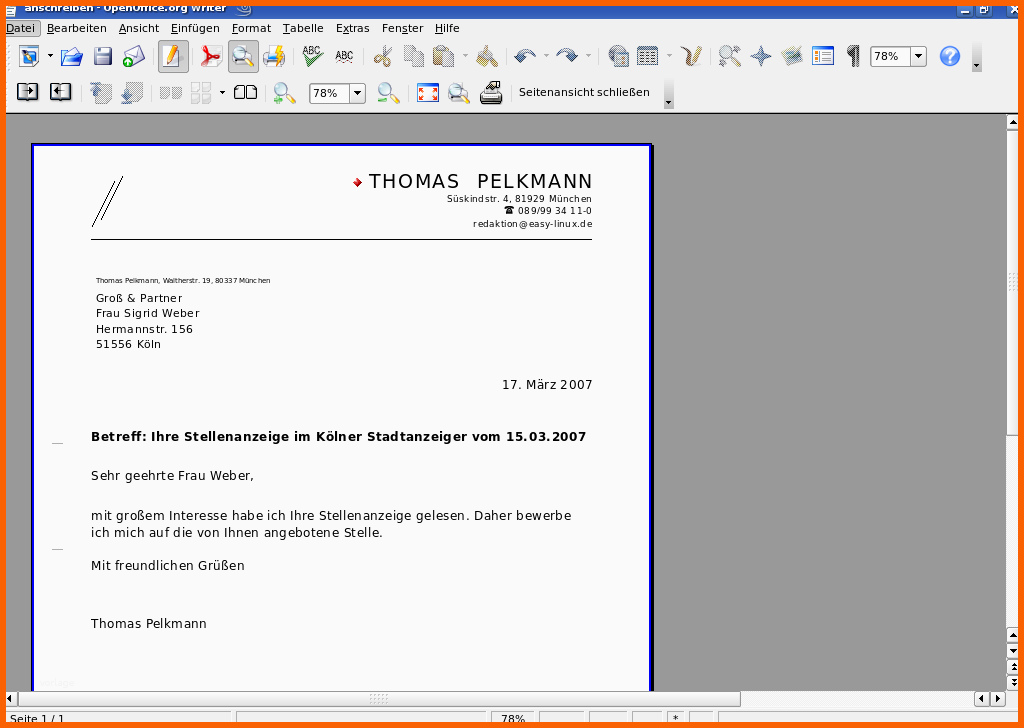 Faszinieren Easylinux Easylinux 02 2007 Bewerbungen Mit Open Fice