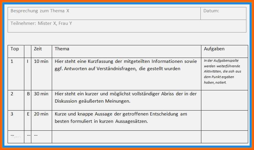 Faszinieren Excel Vorlage Besprechungsprotokoll Angenehm 5 Protokoll