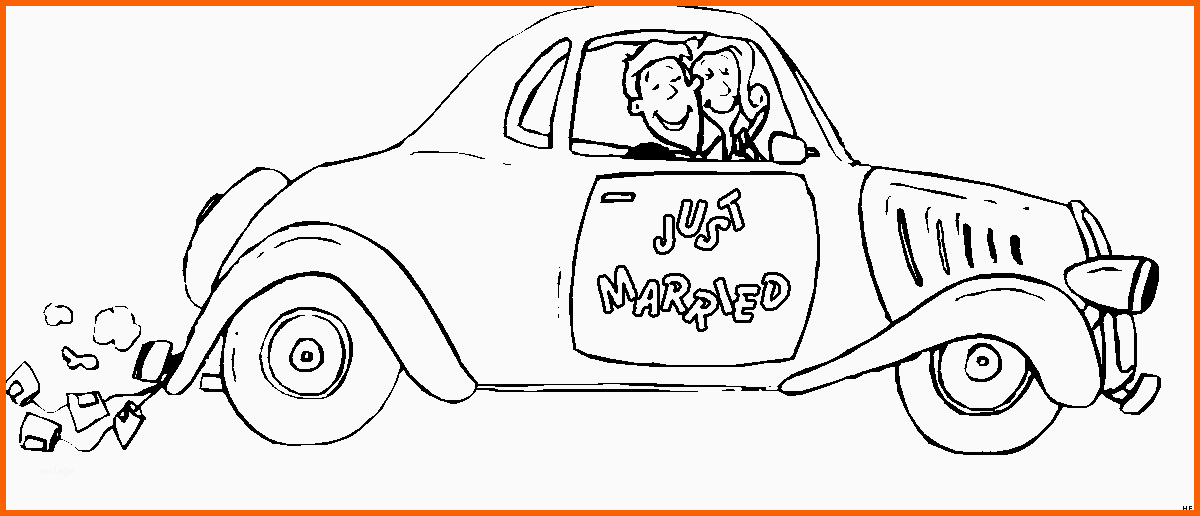 Faszinieren Just Married Auto Ausmalbild & Malvorlage Ics