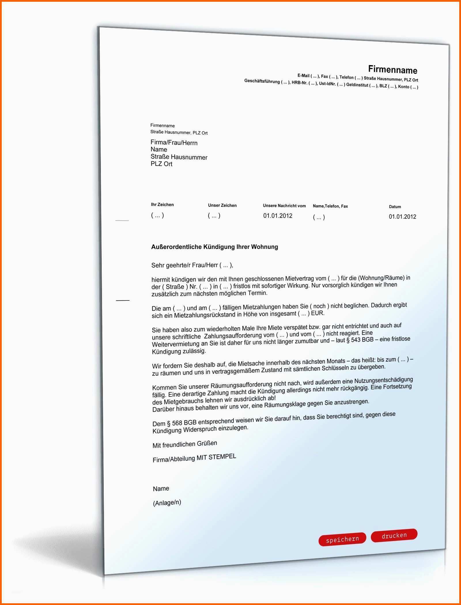 Faszinieren Kundigung Arbeitgeber Muster Kostenlos Vorlage Kündigung