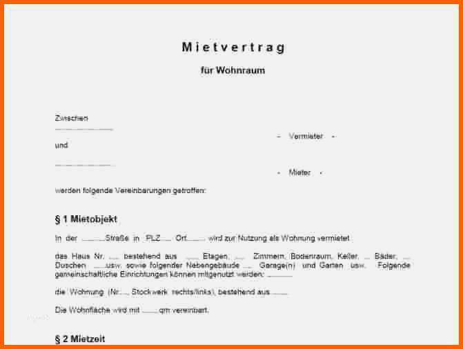 Faszinieren Kündigung Garage Vorlage Word Angenehm 7 Mietvertrag
