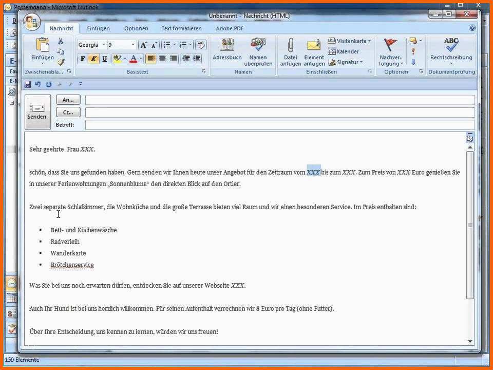 Faszinieren Outlook Abwesenheitsnotiz 2007 E Mail Vorlage Erstellen