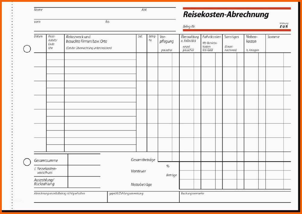 Faszinieren Reisekostenabrechnung Vorlage 2016 – Vorlagen 1001