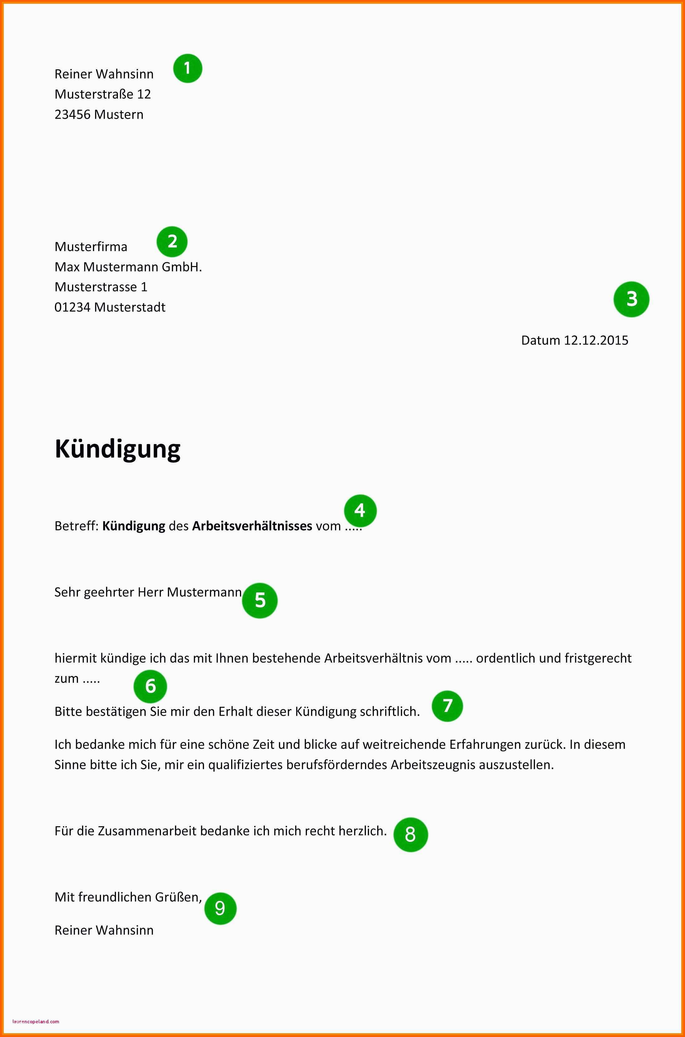 Faszinieren Richtig Kundigen Als Arbeitnehmer Vorlage Kündigung