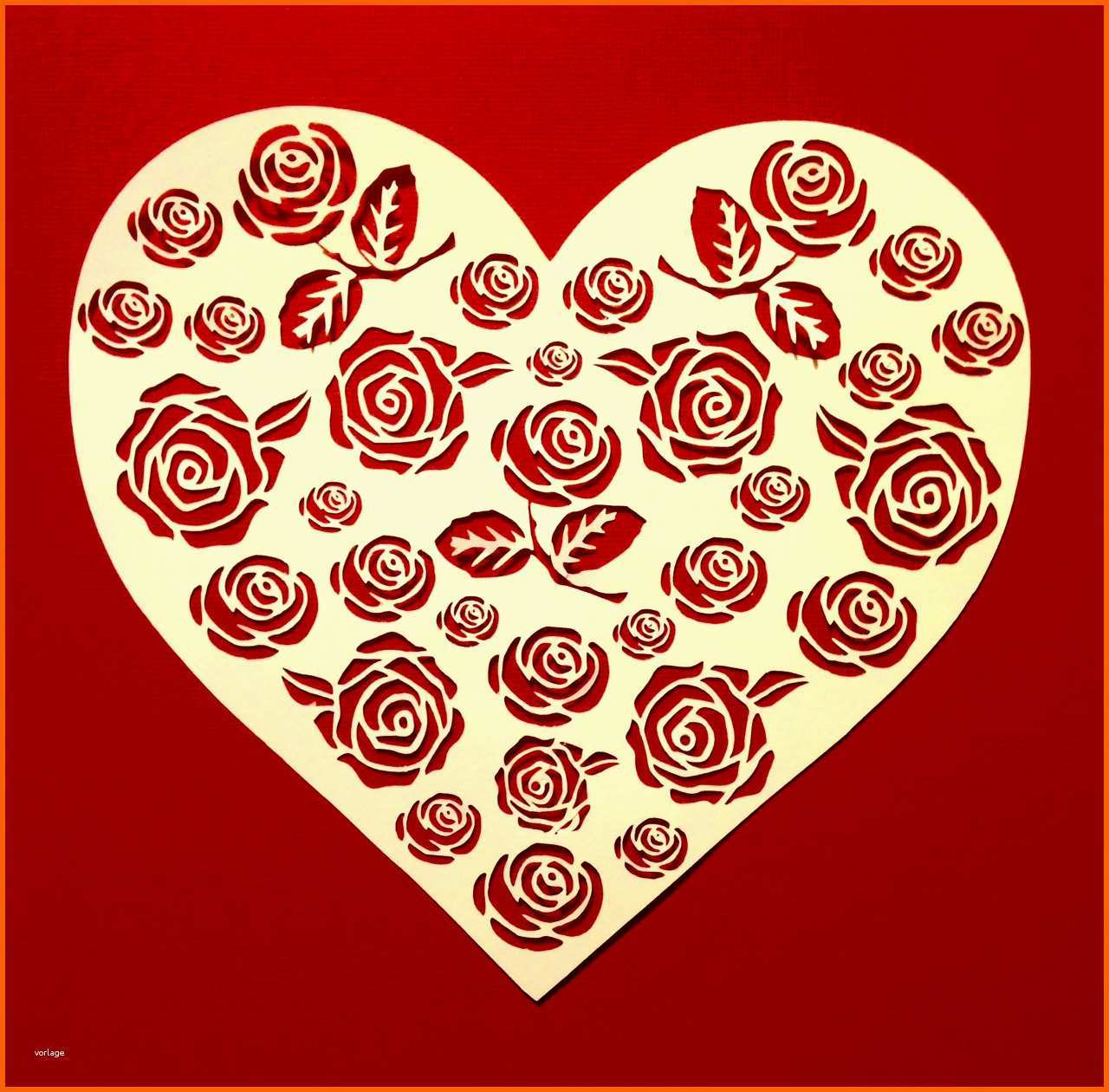 rose herz papier schneiden vorlage
