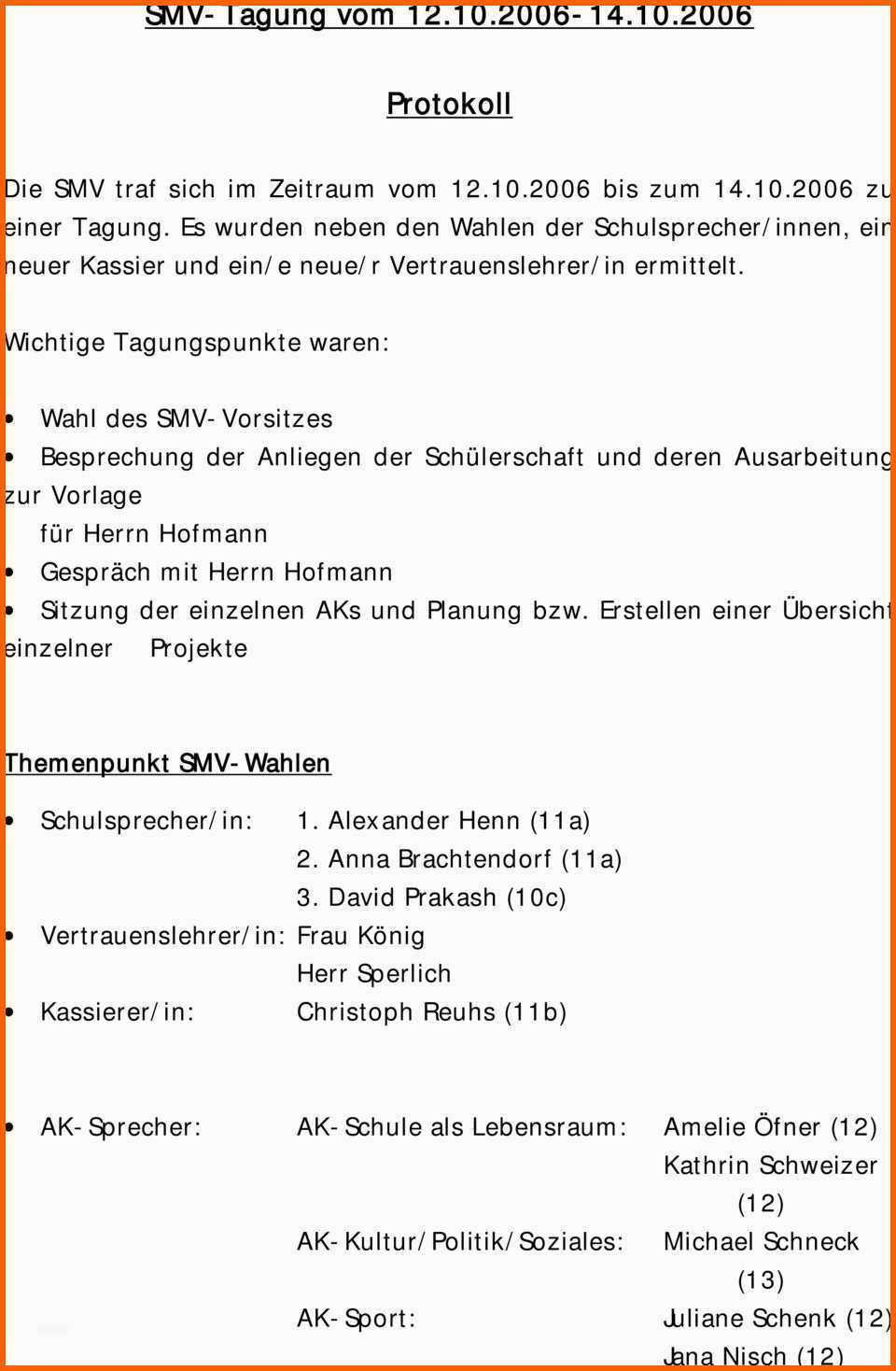 Faszinieren Smv Tagung Vom Protokoll Pdf