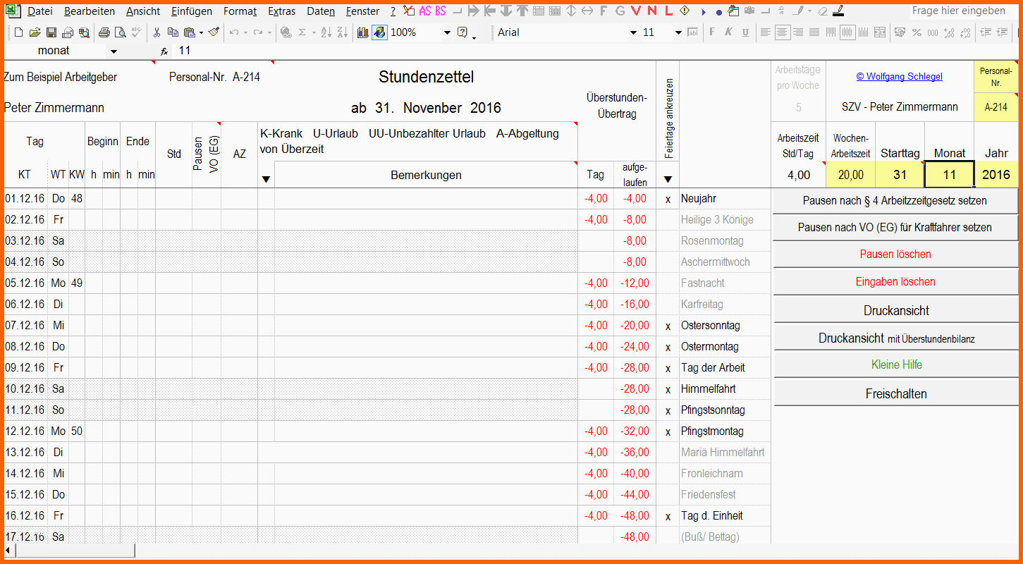 Faszinieren Stundenzettel Geringfügig Beschäftigte Excel – Werden