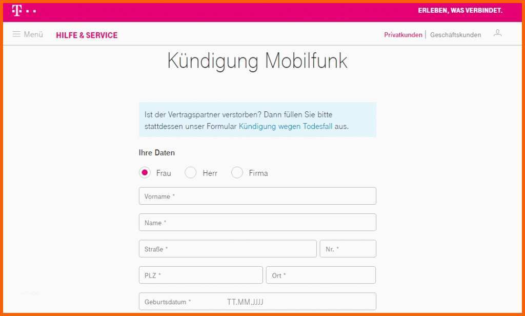 Faszinieren T Mobile Vertrag Kündigen so Klappt S Chip