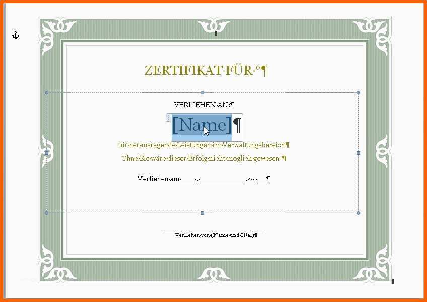 Faszinieren Urkunde Vorlage Download Elegant Urkunden Generator