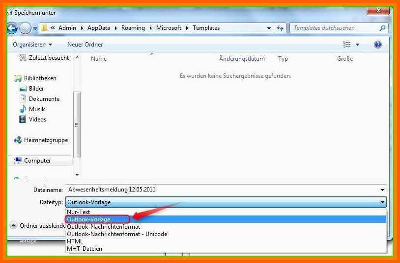 Großartig 10 Outlook Vorlage Speichern