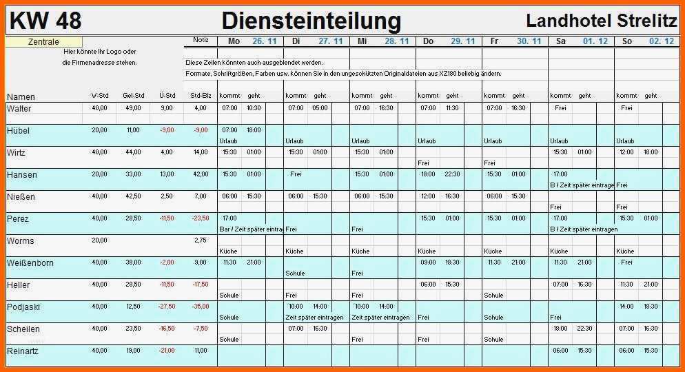 Großartig 11 Arbeitsplan Vorlage Word