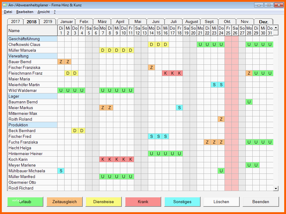 Großartig 12 Urlaubsplan Excel Vorlage
