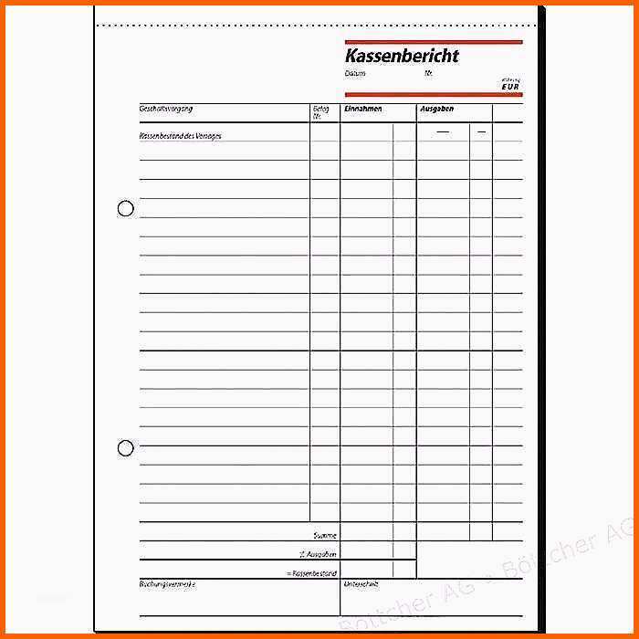 Beeindruckend Kassenbuch Vorlage Pdf Schönste Einnahmen ...