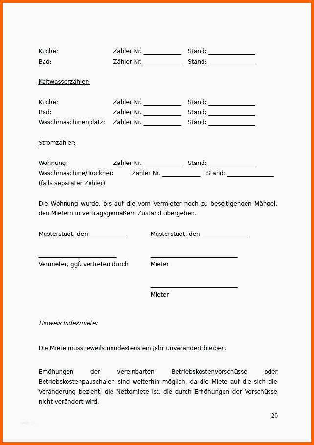 Großartig 20 Untermietvertrag Vorlage Zum Ausfüllen