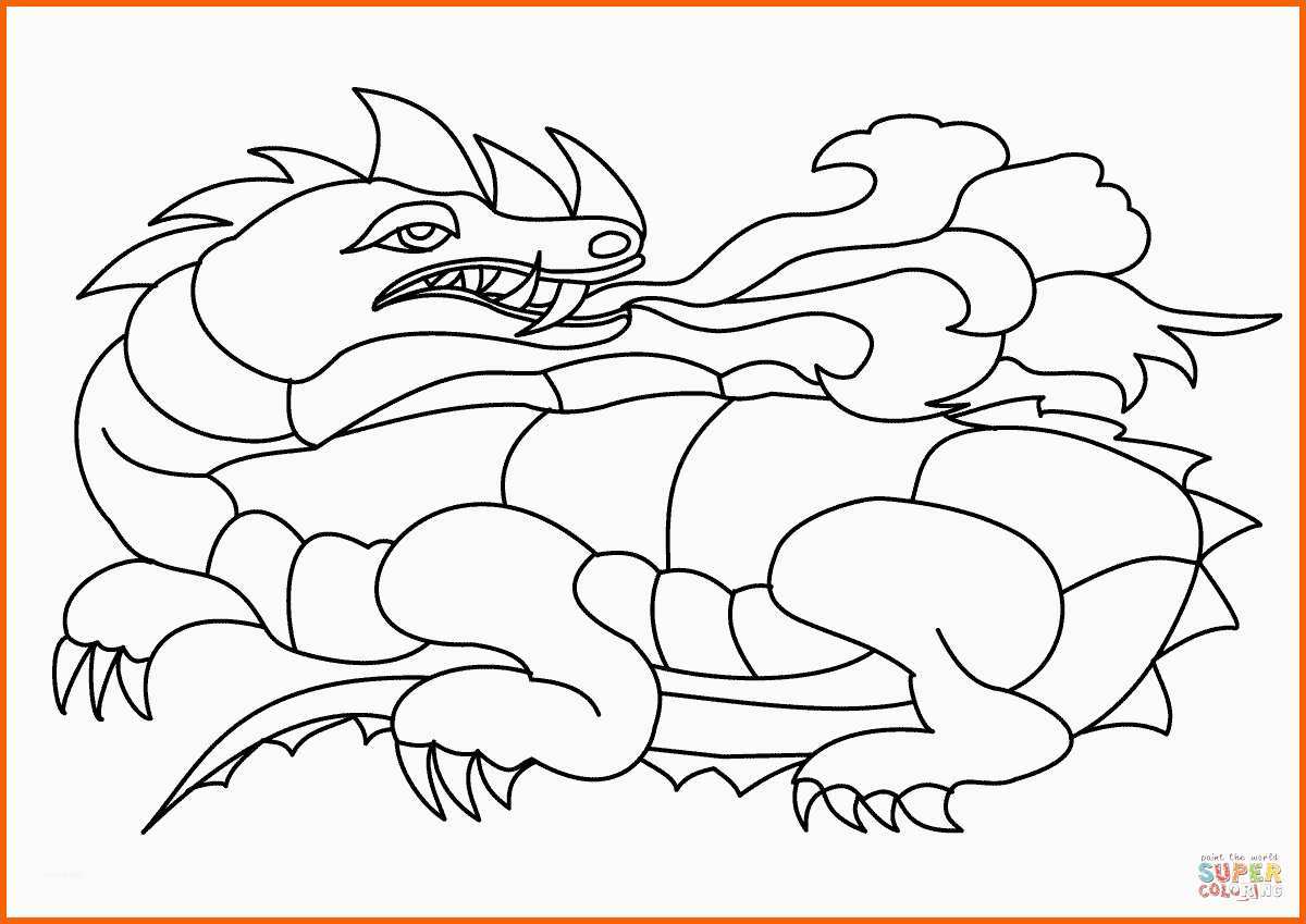 Großartig Ausmalbild Drachen Spuckt Feuer