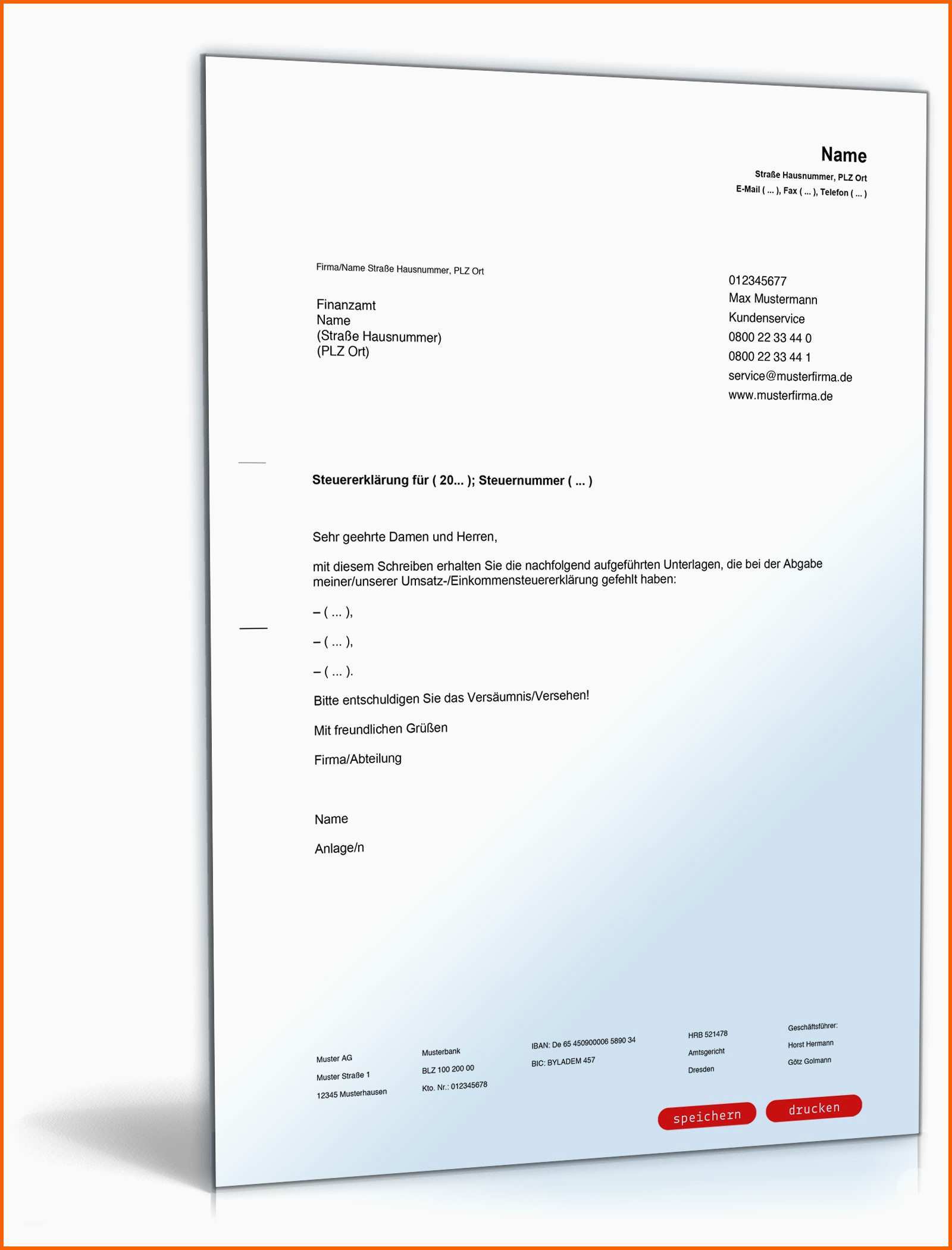 nachreichen unterlagen steuererklaerung