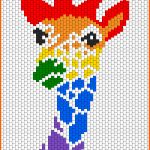 Großartig Bügelperlen Vorlage Regenbogen Giraffe