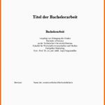 Großartig Das Deckblatt Für Bachelorarbeit Worauf Muss Man Achten