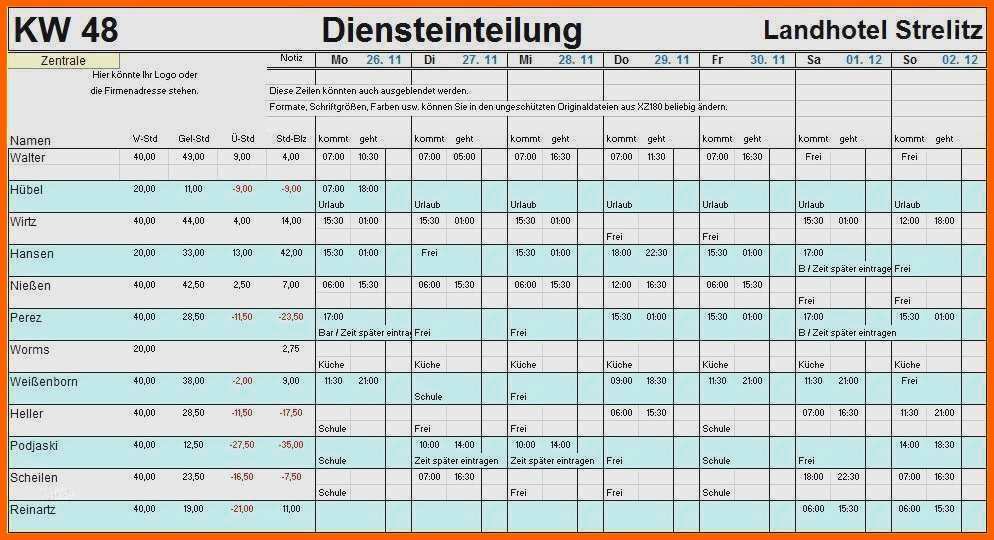 Großartig Dienstplan Excel Vorlage Inspiration Dienstplan Excel