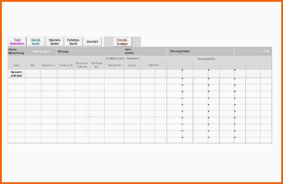 Großartig Excel tool Fahrtenbuch Bzw Firmenwagen Rechner