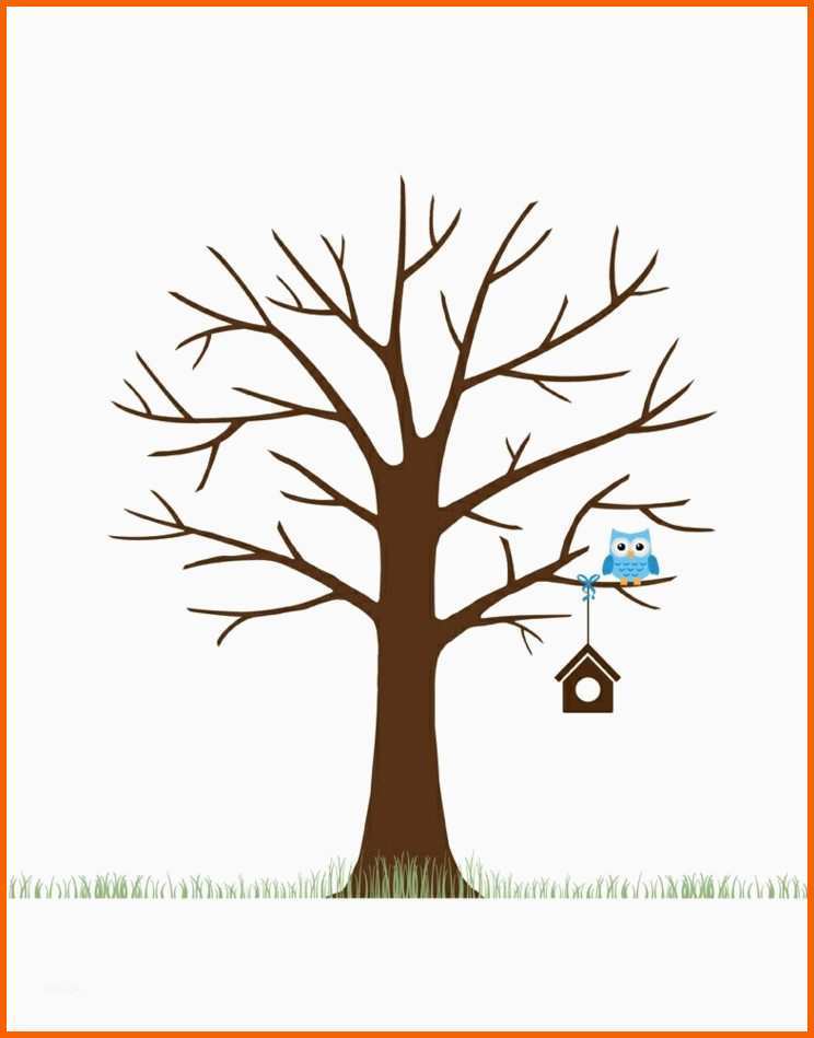 Großartig Fingerabdruck Baum Vorlage & andere Motive Kostenlos Zum