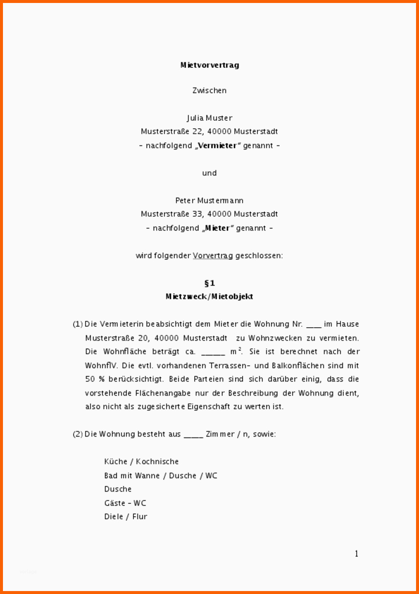 Großartig Gewerbe Untermietvertrag Vorlage Zum Download