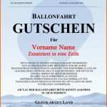 Großartig Gutschein Reise Vorlage Erstaunlich Ballonflug Gutschein