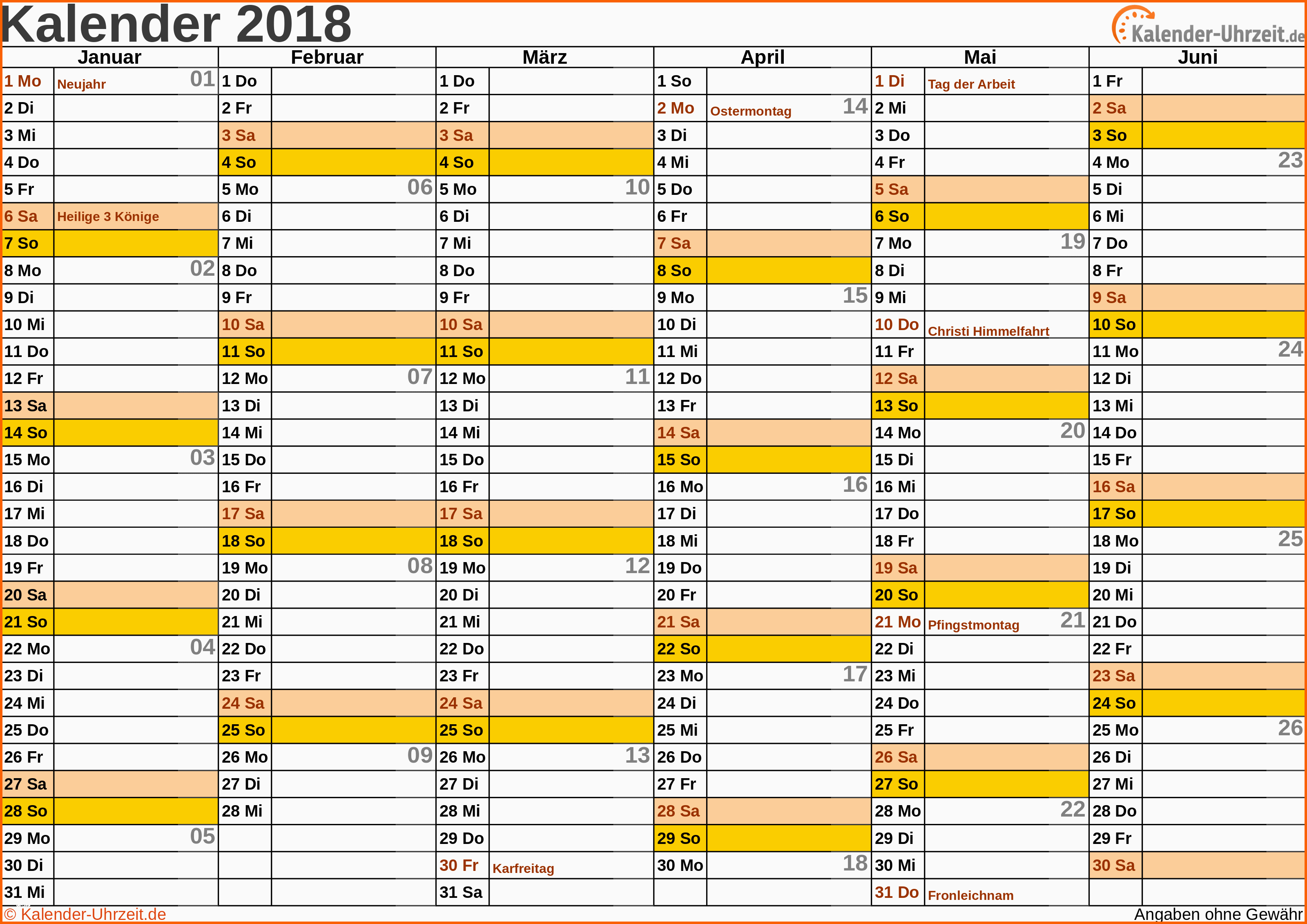 Großartig Kalender 2018 Zum Ausdrucken Kostenlos 1 Großartig Kalender 2018 Zum Ausdrucken Kostenlos